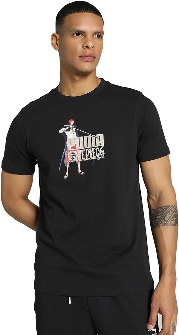 

Мужская повседневная футболка PUMA, футболка с графическим принтом PUMA X ONE PIECE (624665), черный
