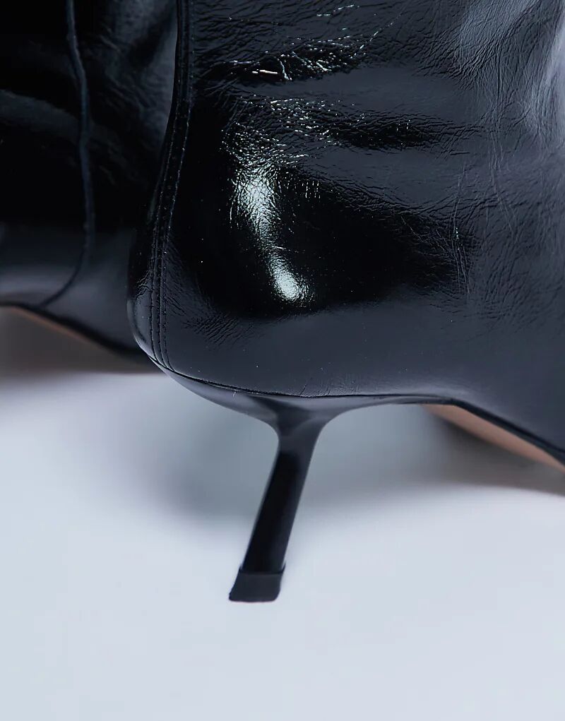 Сапоги Topshop Scarlett Premium из натуральной кожи с квадратным носком, черные — фото 4