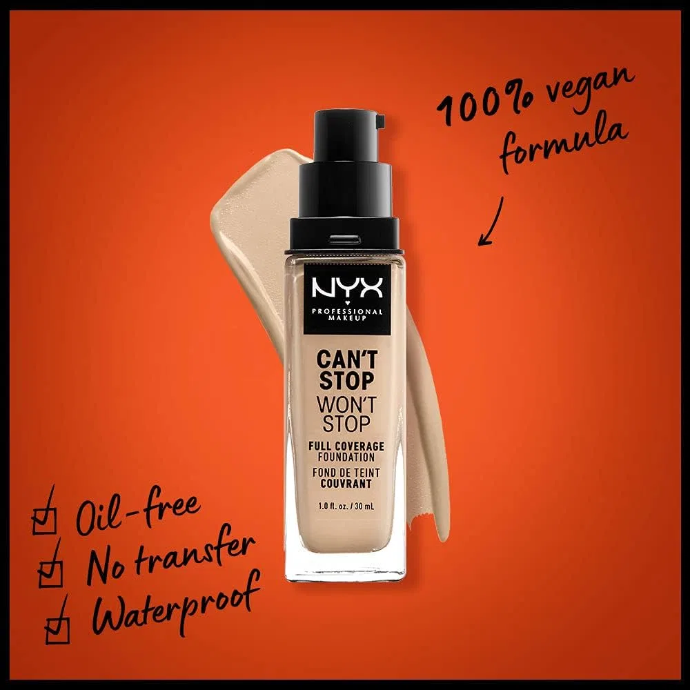 Тональное средство Cantostop One-Stop Full Coverage Foundation, Nyx Professional Makeup, 30 мл, цвет Warm Vanilla — фото 2