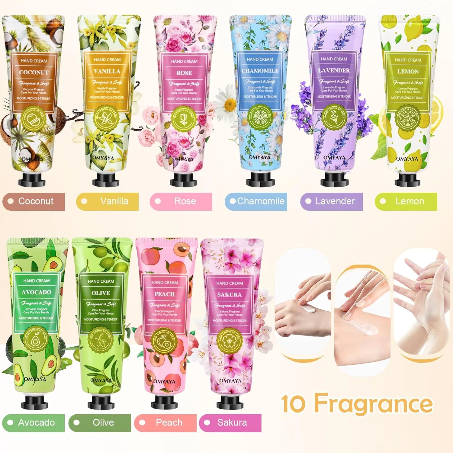 Набор из 10 мини-кремов для рук с ароматами Kiytarboo, 10 Hand Creams — фото 2