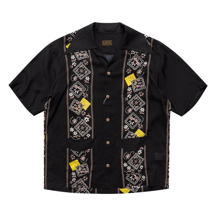 

Рубашка Kapital Silk Rayon Peckish Rainbowy Wrangle Collar Cuba Shirt, Black