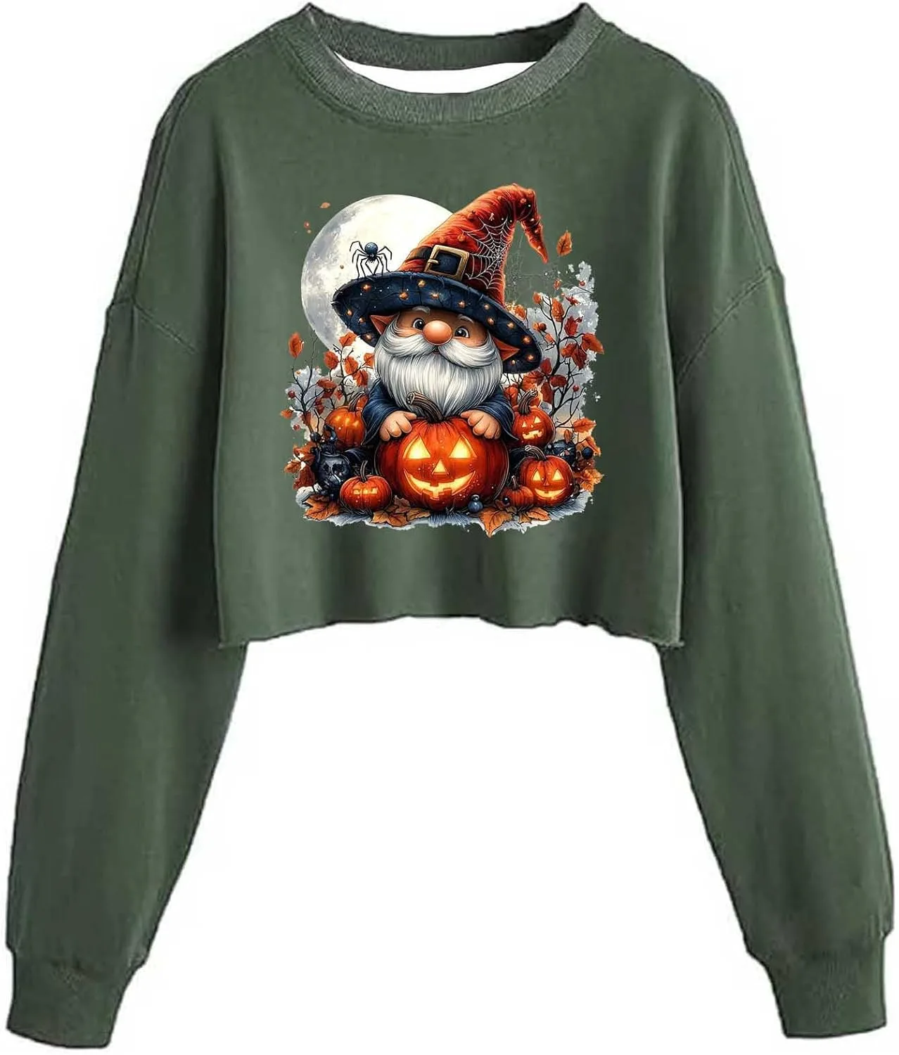 

Женский свитшот Ghost Crop с длинными рукавами и винтажным принтом