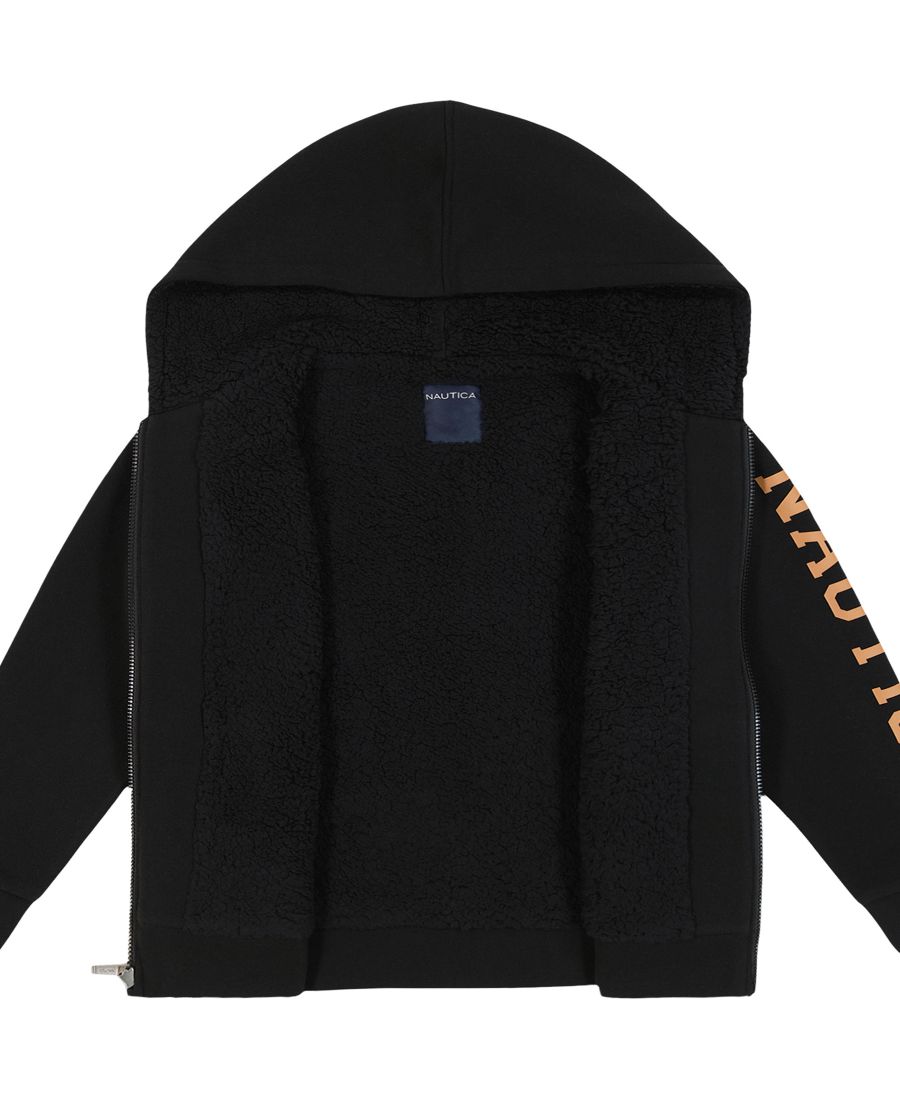 Детская толстовка на молнии Sherpa, размеры 8-20 Nautica, True Black — фото 3