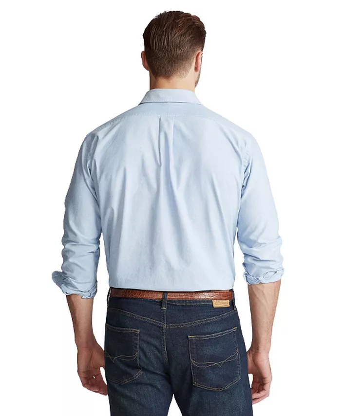 Мужская классическая оксфордская рубашка с длинным рукавом Big & Tall Polo Ralph Lauren, синий — фото 2