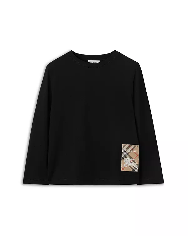 

Хлопковая футболка в клетку для мальчиков - для малышей и для взрослых. Burberry, черный