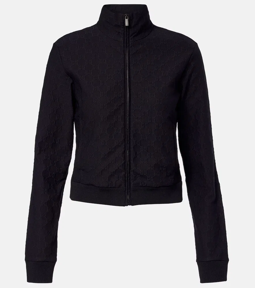 Спортивная куртка Gucci GG Gucci, жаккардовая ткань, черный