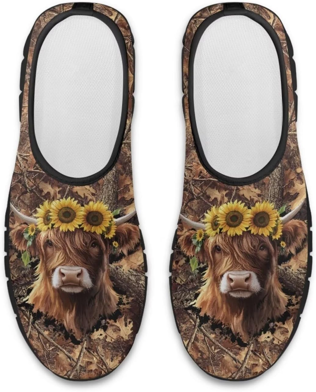 Мужские кроссовки Pointodoor Skull, удобные низкие кроссовки для отдыха, Camo Hunting Highland Cow