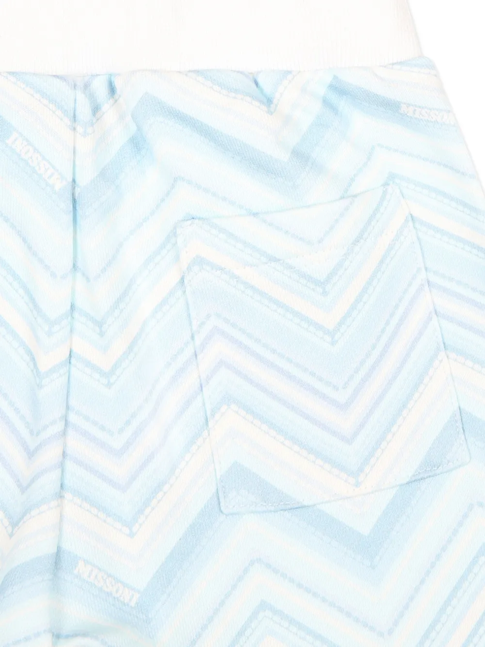 Спортивные брюки с узором шеврон Missoni Kids, синий — фото 3