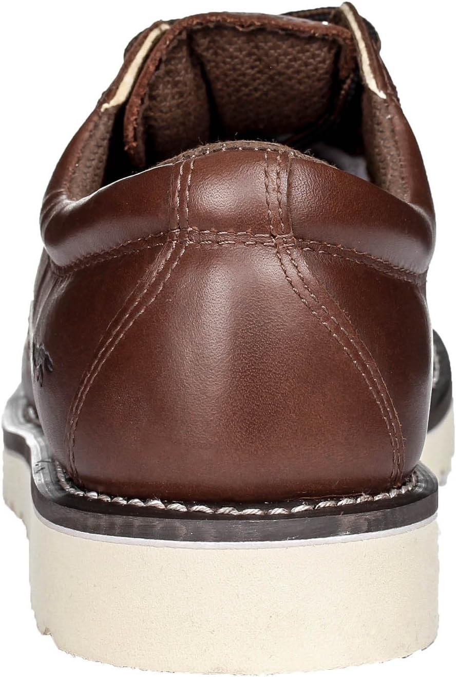 Мужские кожаные оксфорды Golden Fox Work Shoe 4 с мягким носком для строительства и повседневной носки, Moon — фото 3