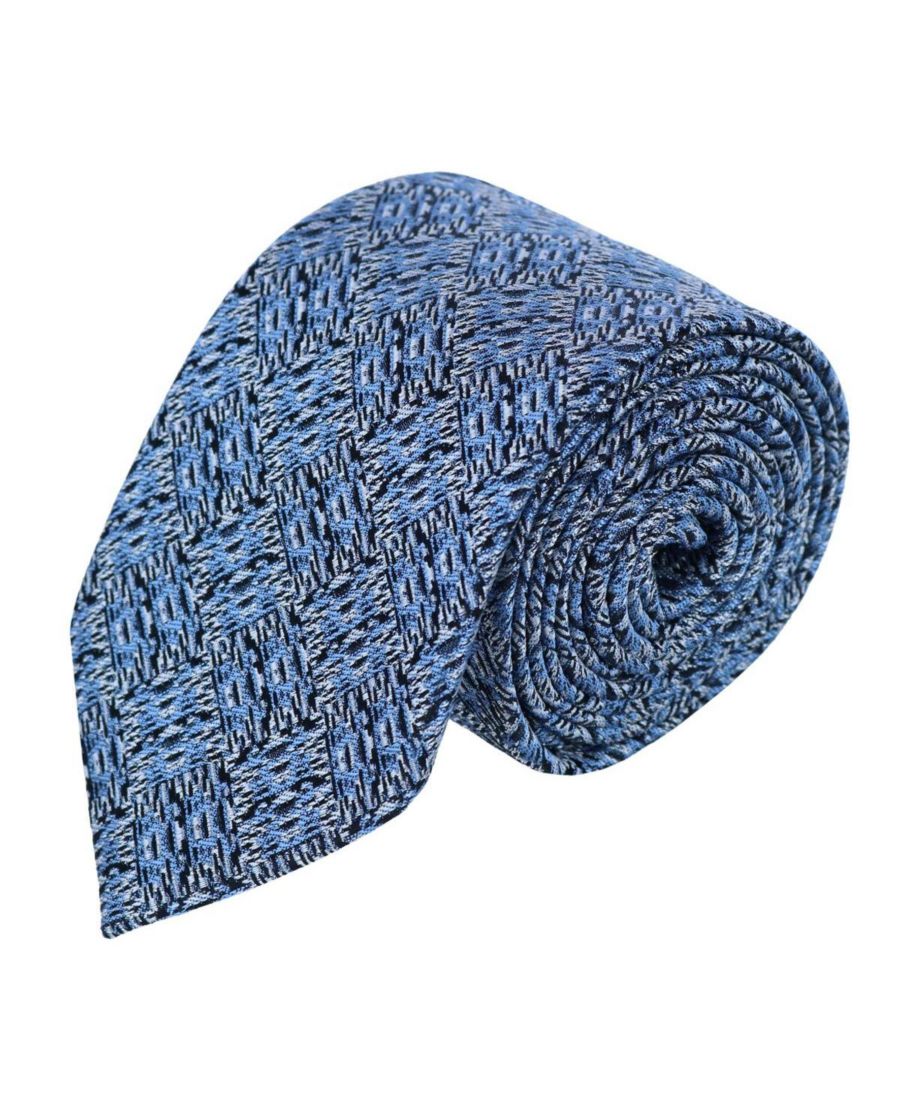 

Мужской шелковый галстук Benito's синего цвета с узором корзинка TRAFALGAR, Light blue