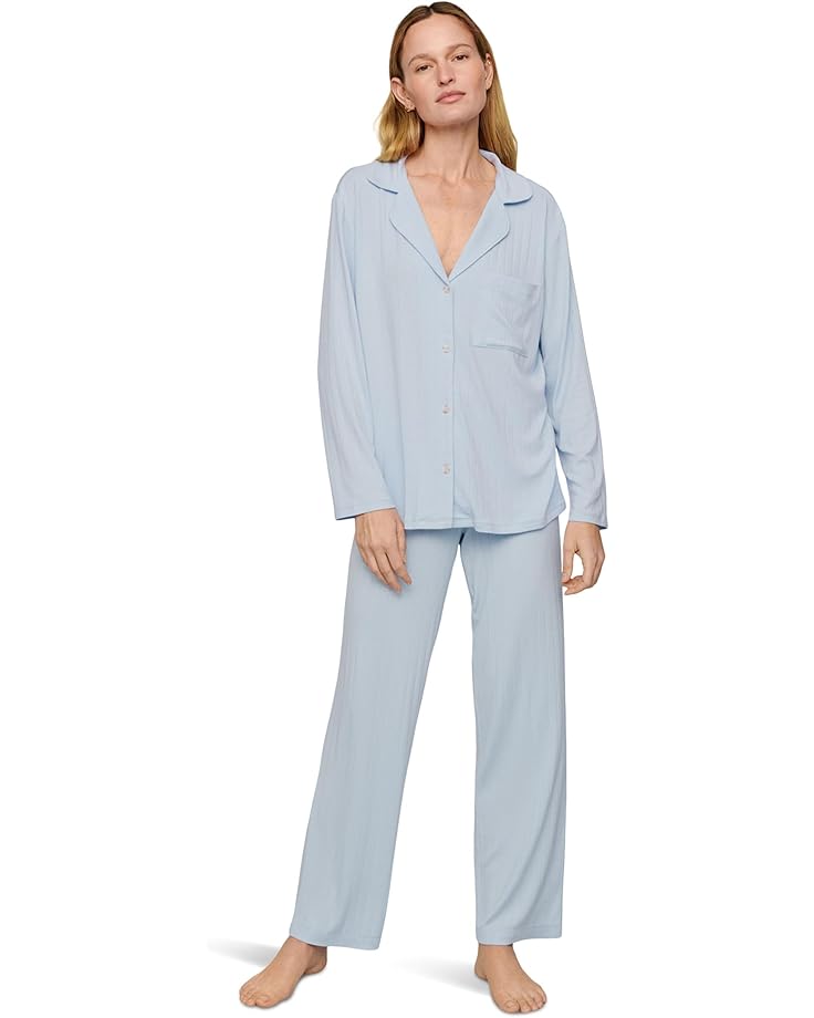 

Пижама Eberjey Gisele Rib Long Pj Set, цвет Nantucket Breeze