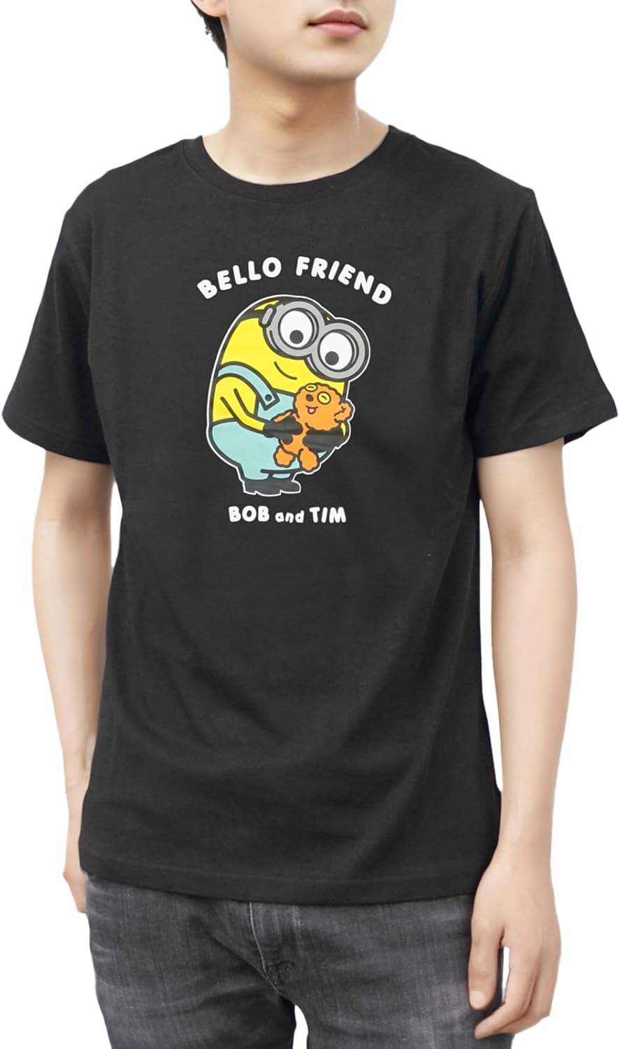 

Футболка с принтами Fineplus Minions BELLO FRIEND Bob Tim Fine Plus, черный