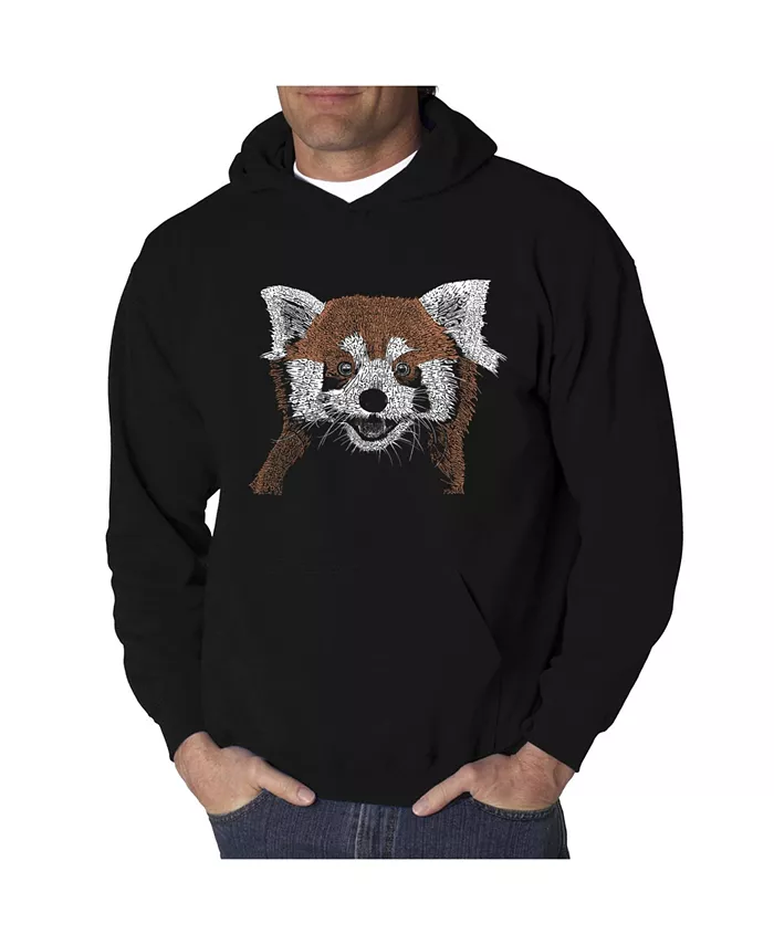 

Мужская худи с принтом Red Panda Word Art LA Pop Art, черный