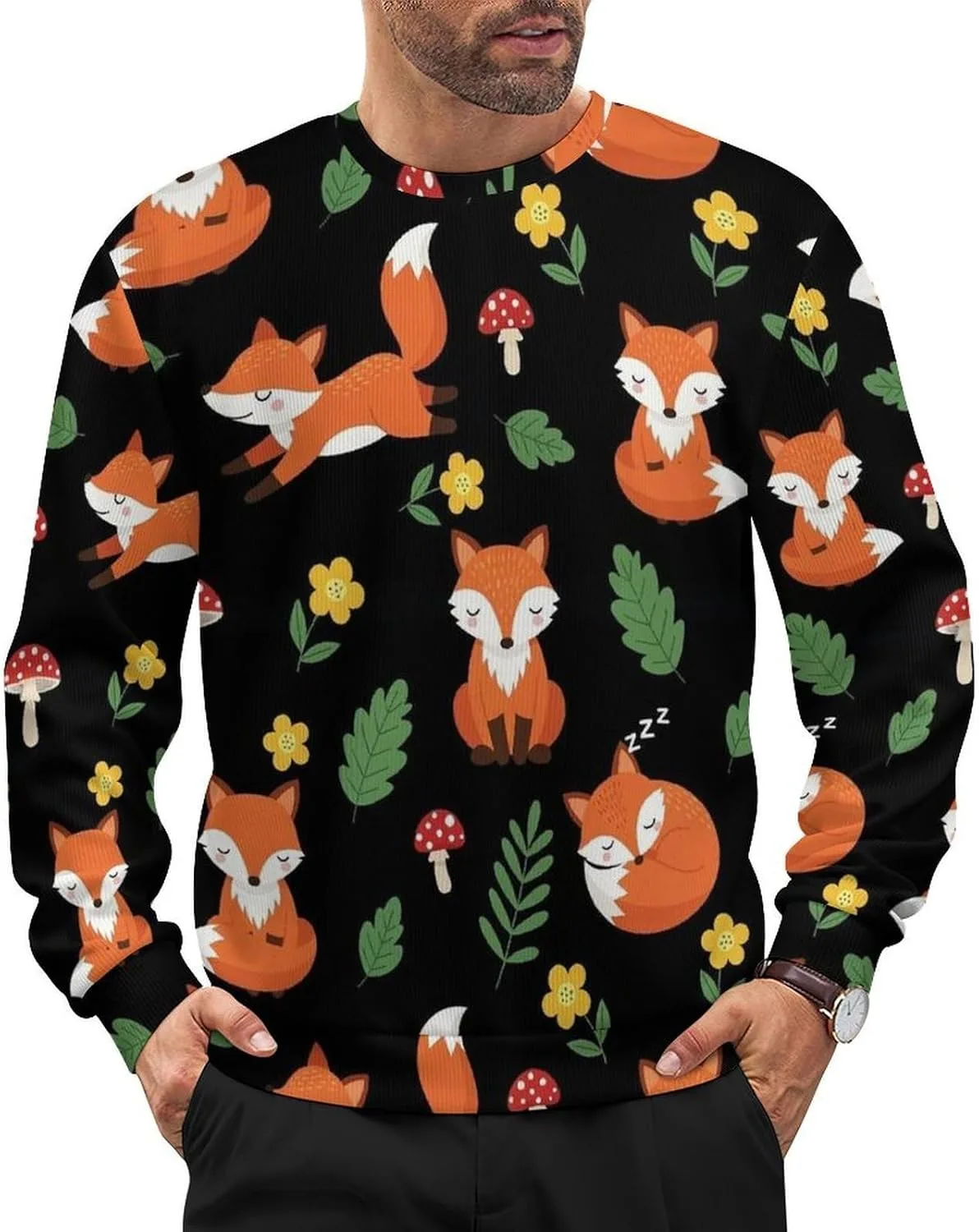 

Мужской свитер-пуловер с круглым вырезом, мягкий и теплый, с длинными рукавами VAFZASC