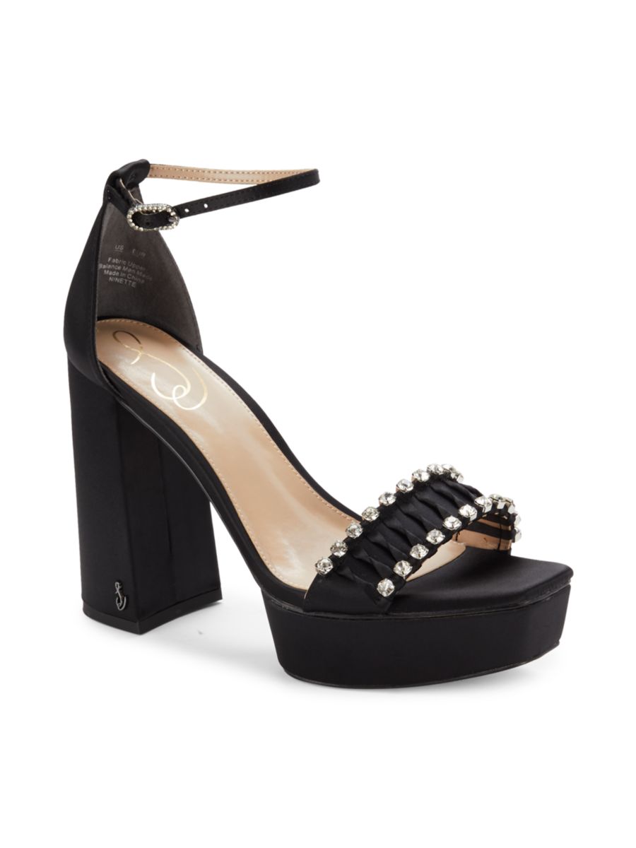 Атласные босоножки с декором Ninette Sam Edelman, черный — фото 2