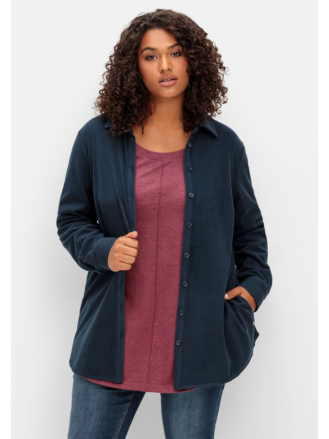 

Блуза sheego Kuschelfleece njacke, ночной синий
