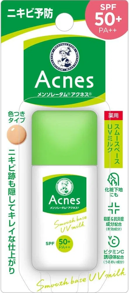 Солнцезащитный лосьон от акне Acnes Medicated UV Tint Milk SPF50+ PA++ 30 мл, телесный