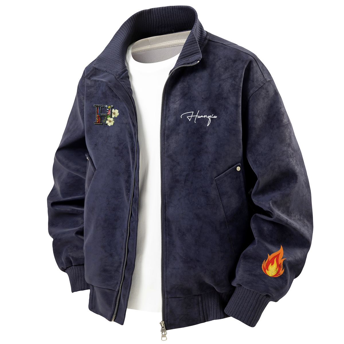 

Куртка Unisex Lapel Moderate HUANQIU, темно-синий