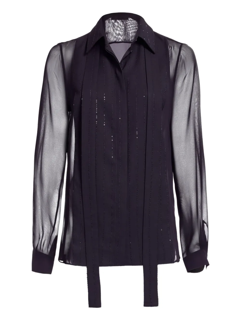 

Шелковая рубашка в полоску Elie Saab, черный