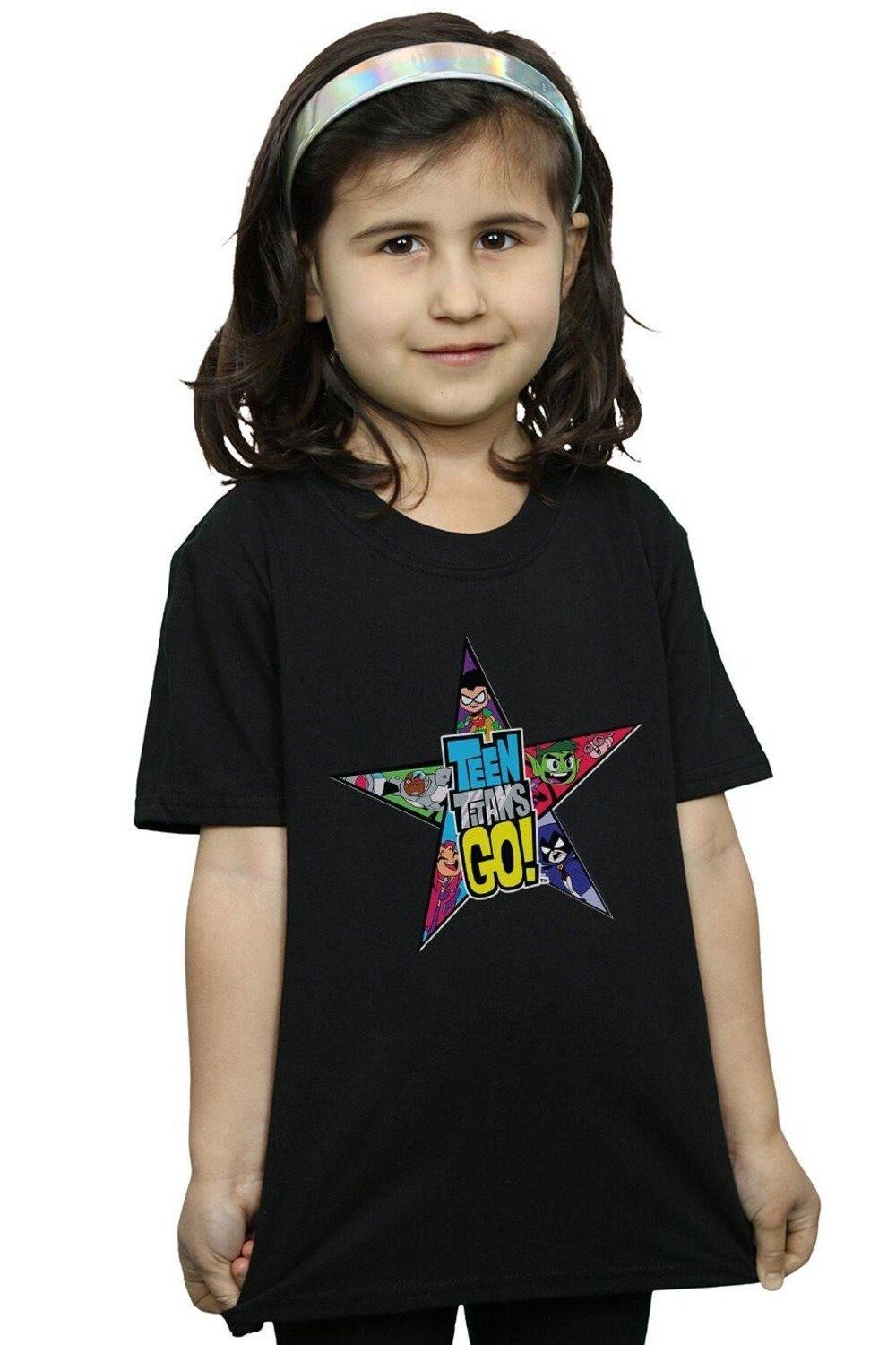 

Хлопковая футболка с логотипом Teen Titans Go Star DC Comics, черный
