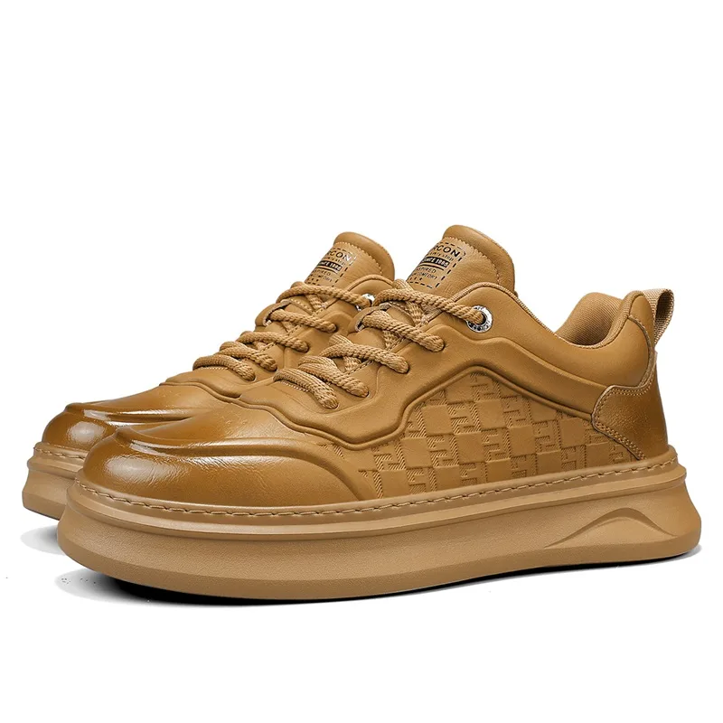 Кроссовки мужские низкие из искусственной кожи YEARCON, Chestnut Brown — фото 4