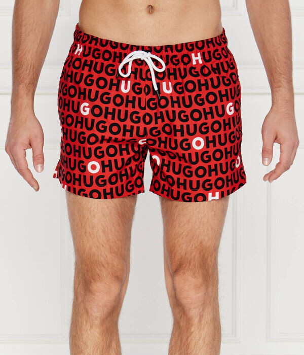 

Плавки-шорты мужские Hugo Bodywear Turtle на кулиске с фирменным принтом, красный