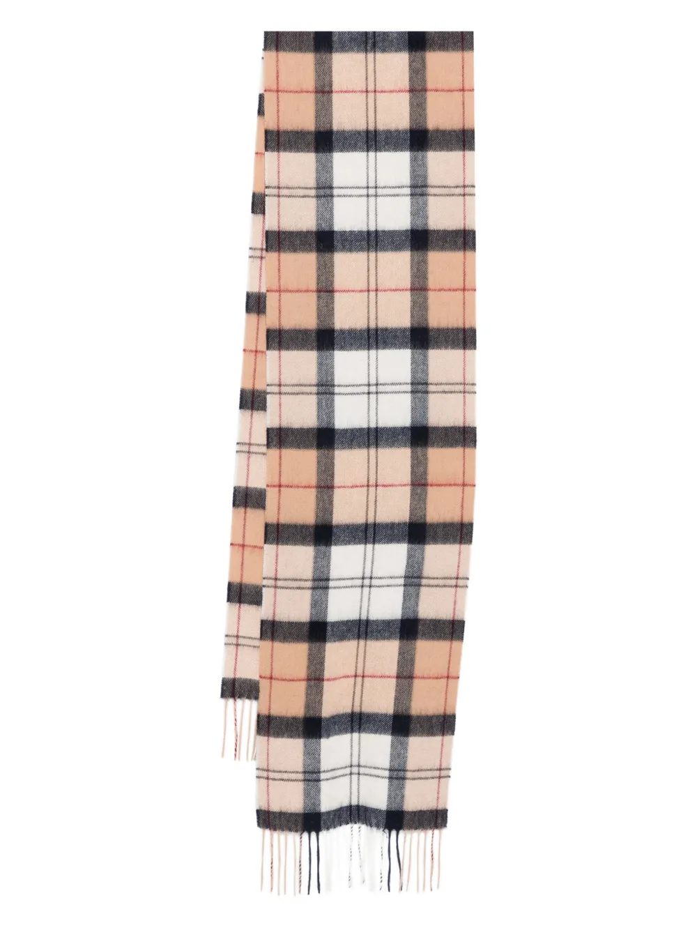 

Шарф с бахромой и клетчатым узором Barbour, нейтральный