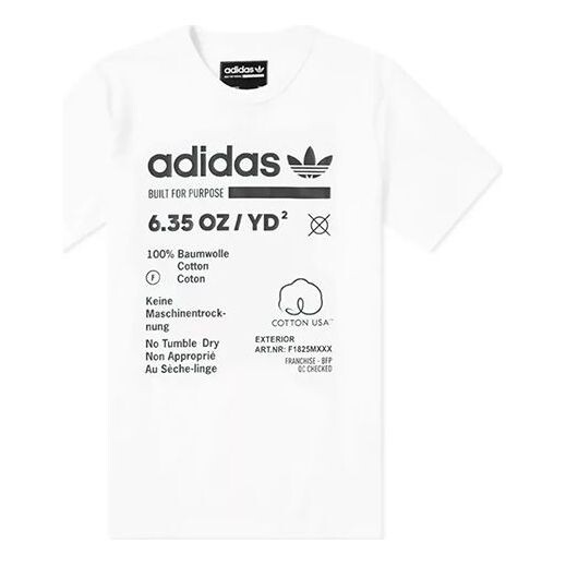 

Футболка оригиналы алфавитный принт круглый вырез короткий рукав Adidas, белый