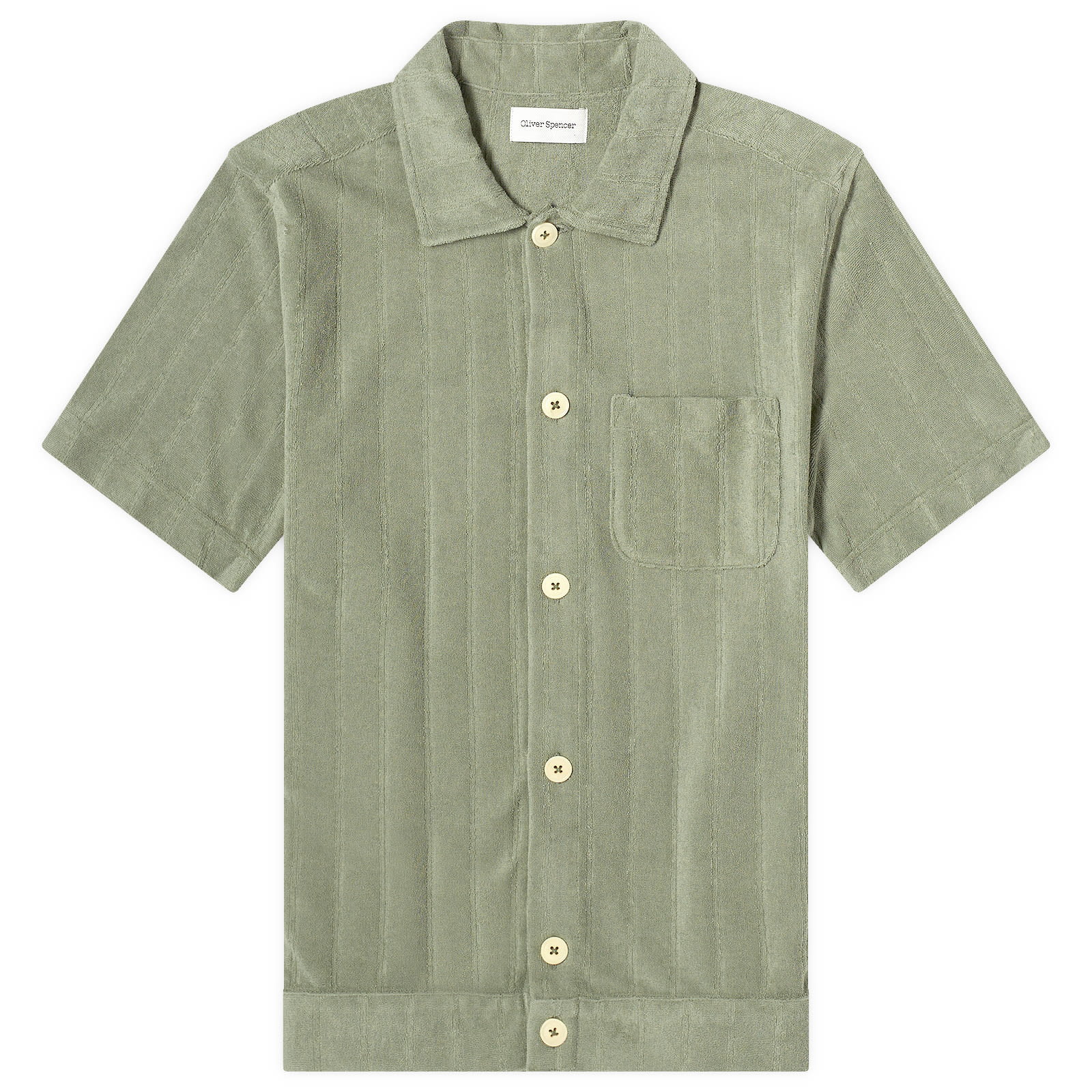 

Рубашка с коротким рукавом Oliver Spencer Ashby Short Sleeve Terry Shirt, зеленый