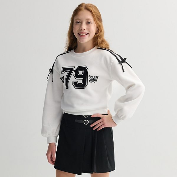 

Детский комплект из толстовки с длинным рукавом и юбки с бантиком Knit Works