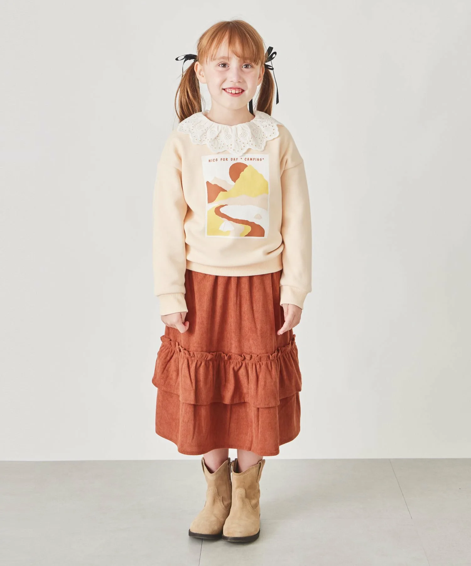 Вельветовая юбка Ever Closet, terracotta — фото 3