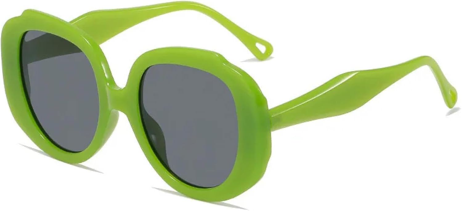 

Ретро уникальные овальные солнцезащитные очки, модные, с прозрачными градиентными линзами, защита от УФ-излучения UV400, для мужчин и женщин, в стиле панк TKKTLLT, Green-black