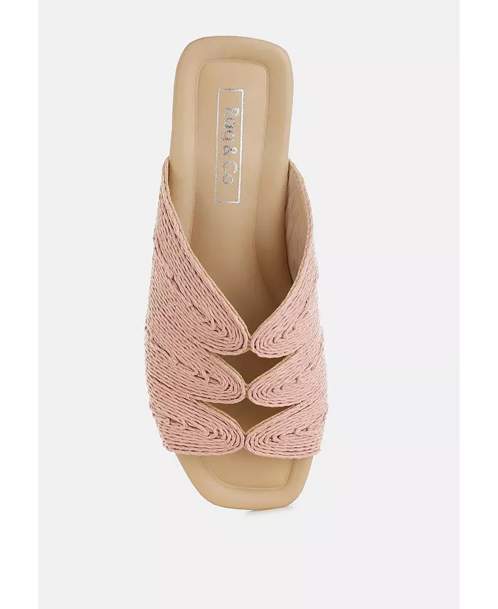 Женские балетки Daisy Doe с квадратным носком из рафии Rag & Co, розовый — фото 3