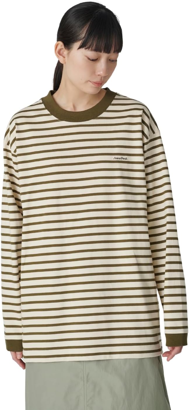 

Футболка с длинными рукавами Snow Peak из плотной хлопковой ткани с каймой SW-25SU204 (футболка с длинными рукавами, сшитая по фигуре), зеленый