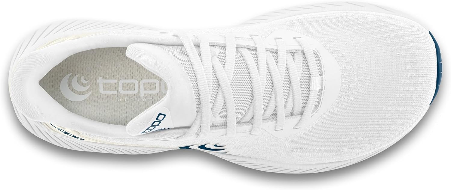 Мужские кроссовки Topo Athletic FLI-Lyte 6 с легкой конструкцией и комфортной посадкой, перепад 3 мм, для бега по шоссе, белый/синий/темно-синий — фото 4