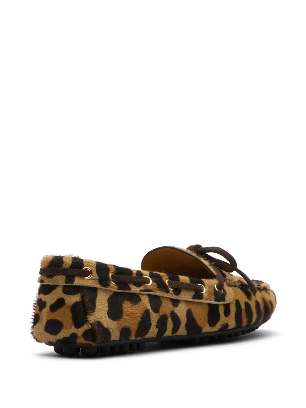 Фактурные лоферы с принтом Animalier Car Shoe, коричневый — фото 3