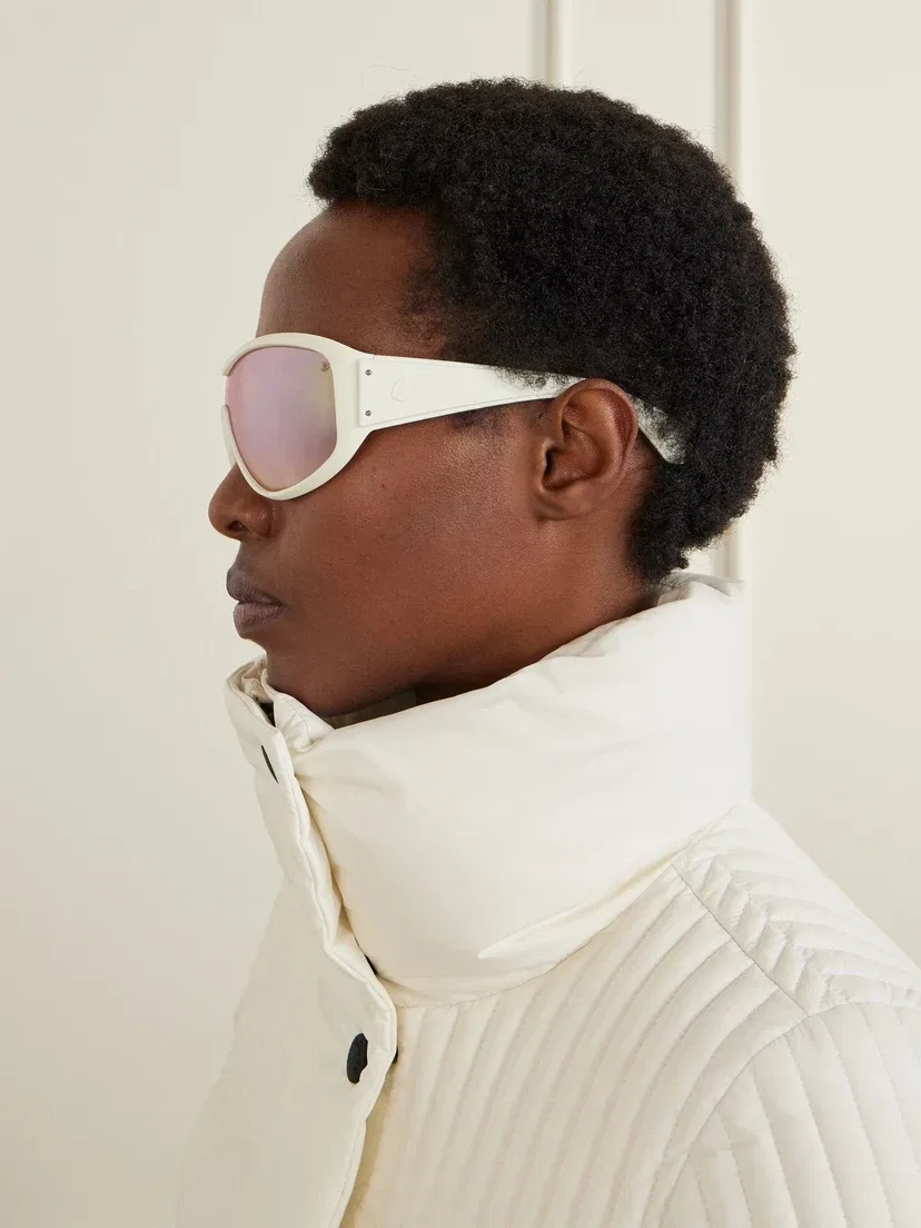 Лыжные солнцезащитные очки Thyra овальной формы Moncler Eyewear, бежевый — фото 4