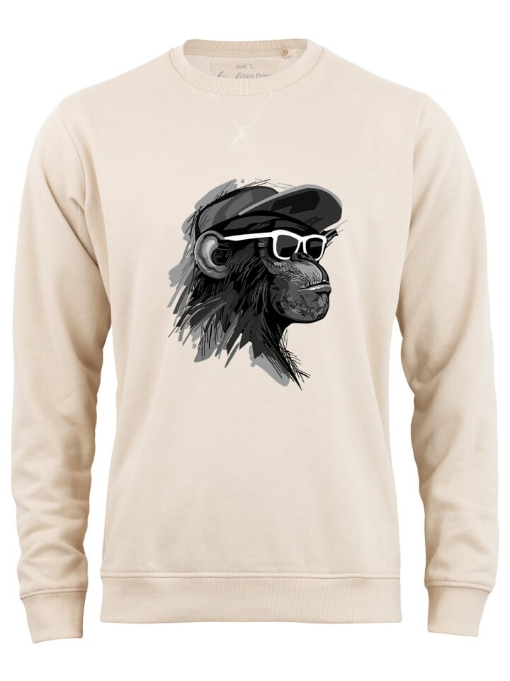 

Толстовка Cotton Prime Sweatshirt Affe Cool Monkey mit Brille, бежевый