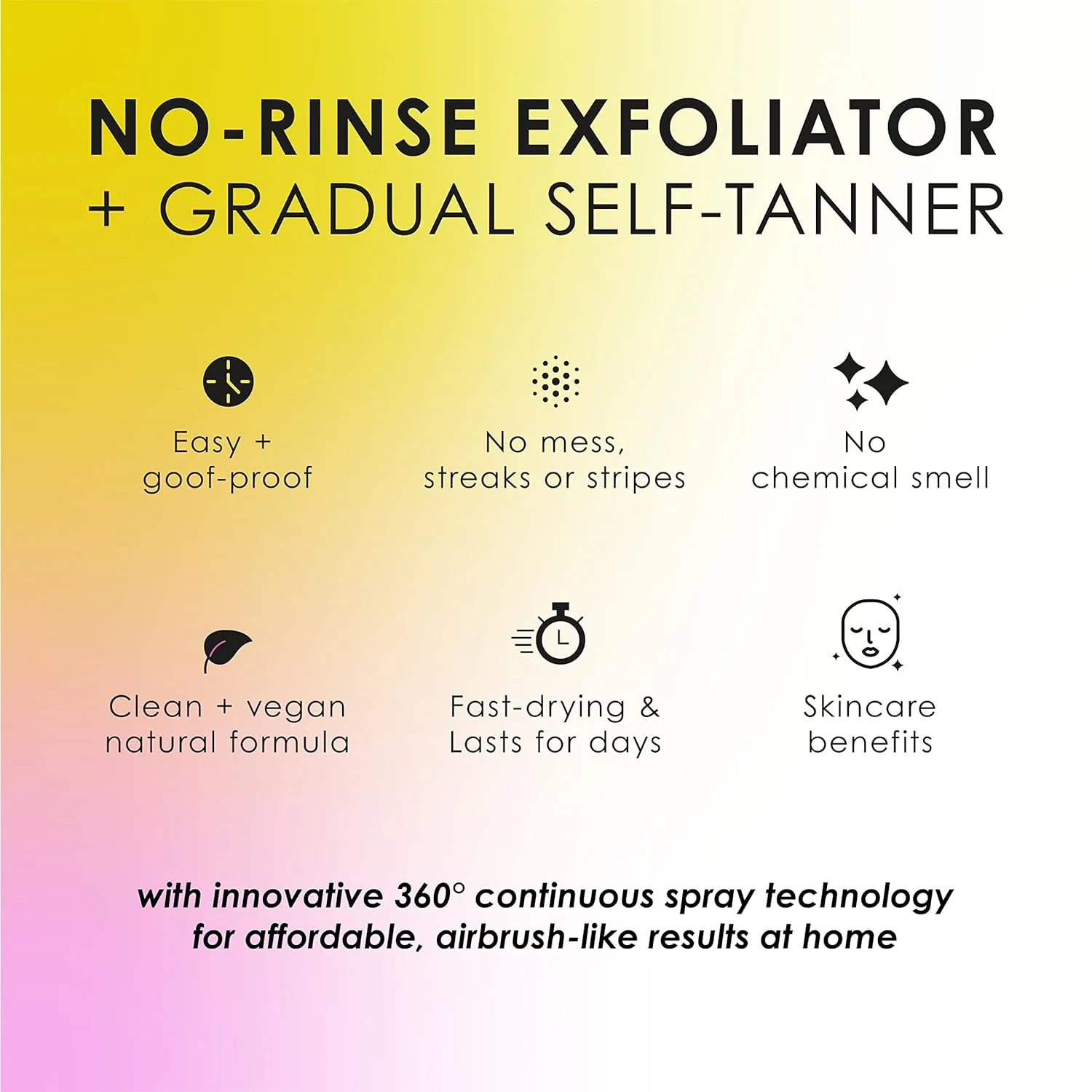 TEMPTU Mist Self Tanner спрей для автозагара и Pre Tan BHA эксфолиатор в Deluxe Ultra Fine Continuous Sprayer, Natural Gradual Tanning Water и No Rinse Hydrating Exfoliant, веганское средство для автозагара для лица и тела 160 мл (2 шт.) — фото 3