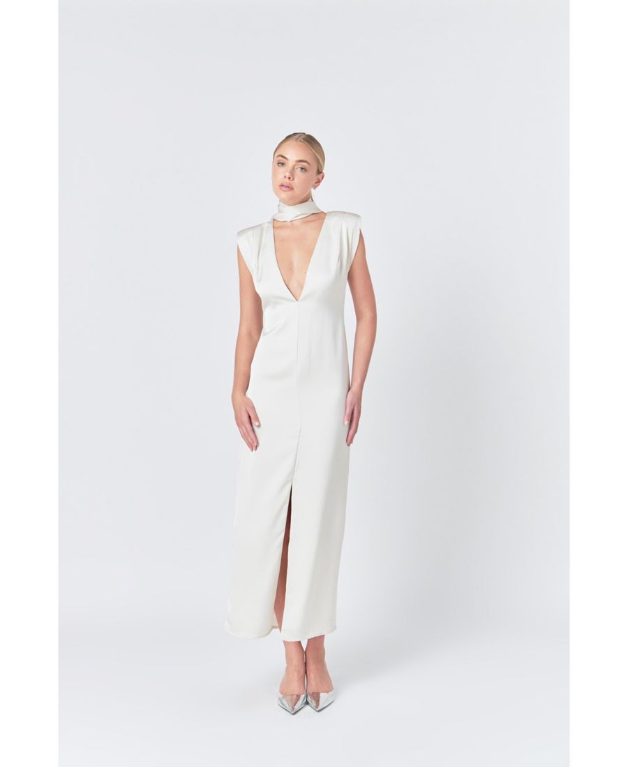 

Женское макси-платье с глубоким V-образным вырезом endless rose, Champagne