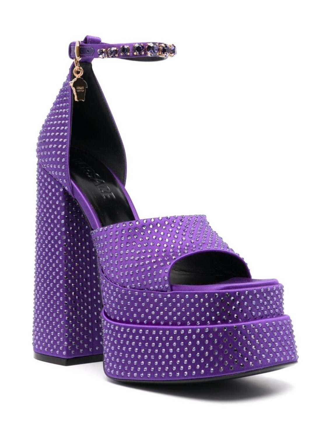 Versace босоножки Medusa Aeternitas на платформе, фиолетовый — фото 2