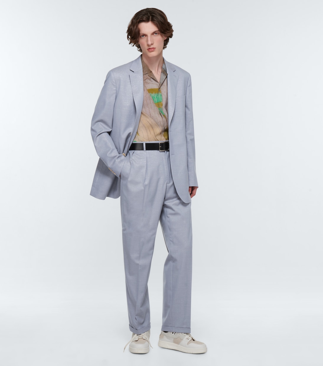 Однобортный пиджак из смесовой шерсти Acne Studios, Dusty Blue — фото 2