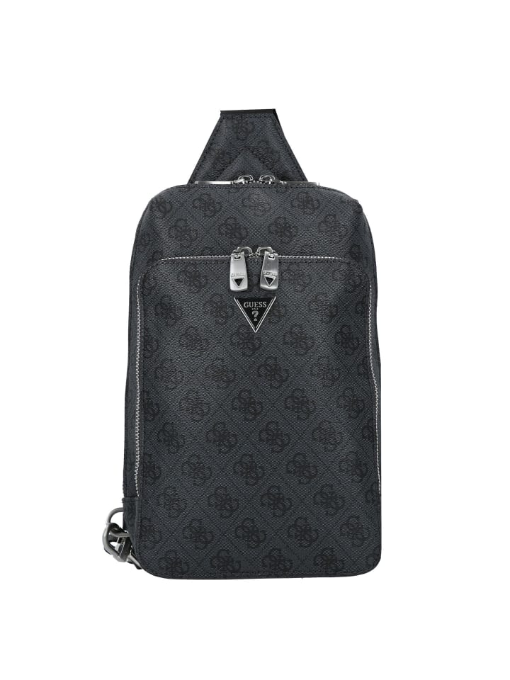 

Сумка через плечо Milano 33 см в черно-лаймовом цвете Guess