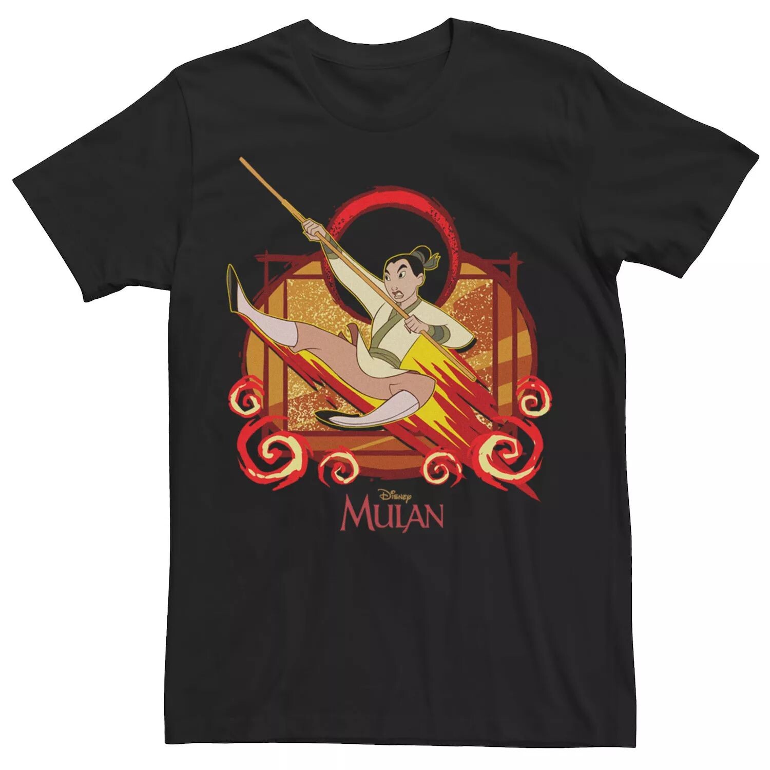 

Мужская футболка Disney Mulan Yelling Jump Raging Fire Licensed Character