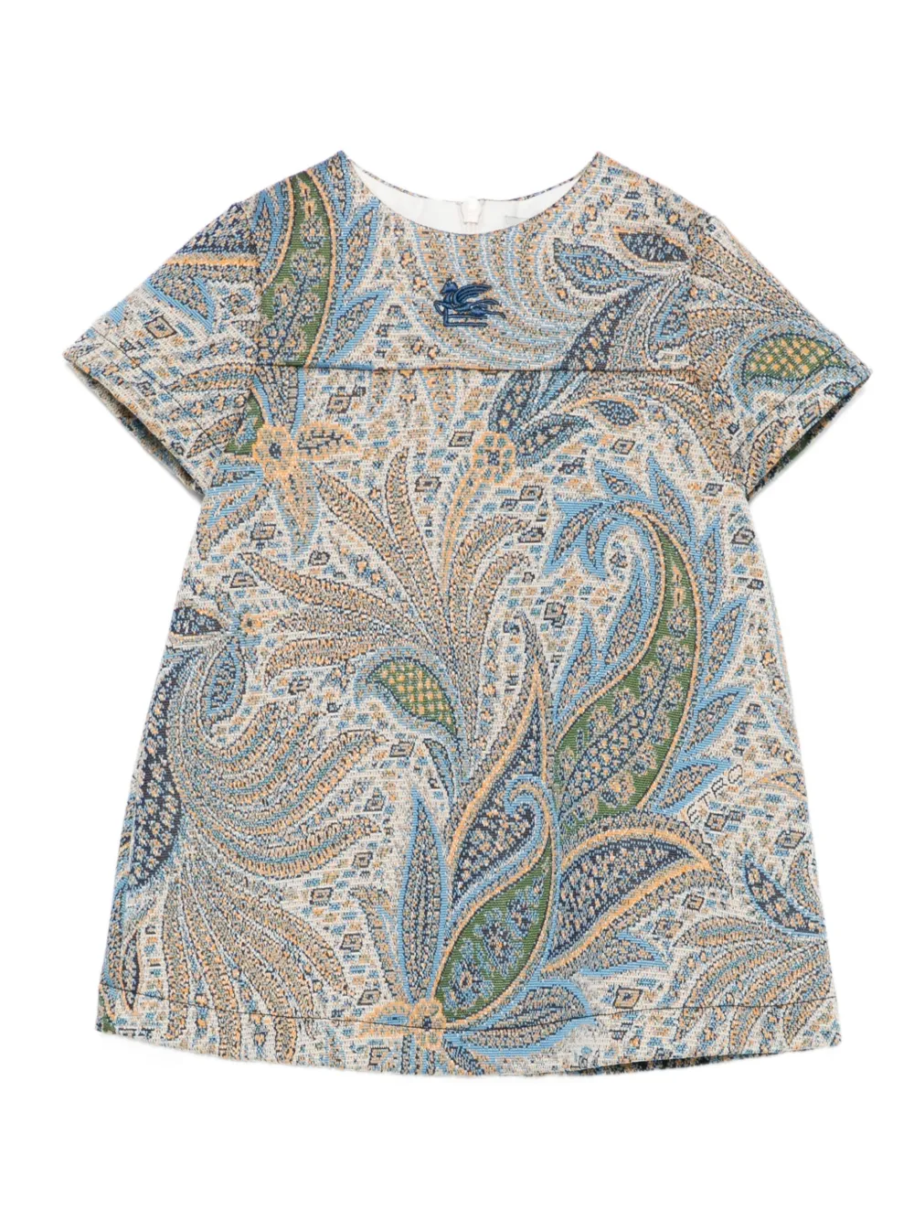 

Платье с вышитым логотипом и узором пейсли ETRO KIDS, нейтральный