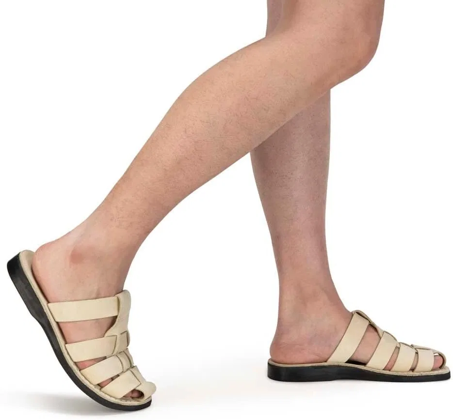 Сандалии из натуральной кожи Michael Slide, белый нубук Jerusalem Sandals — фото 2