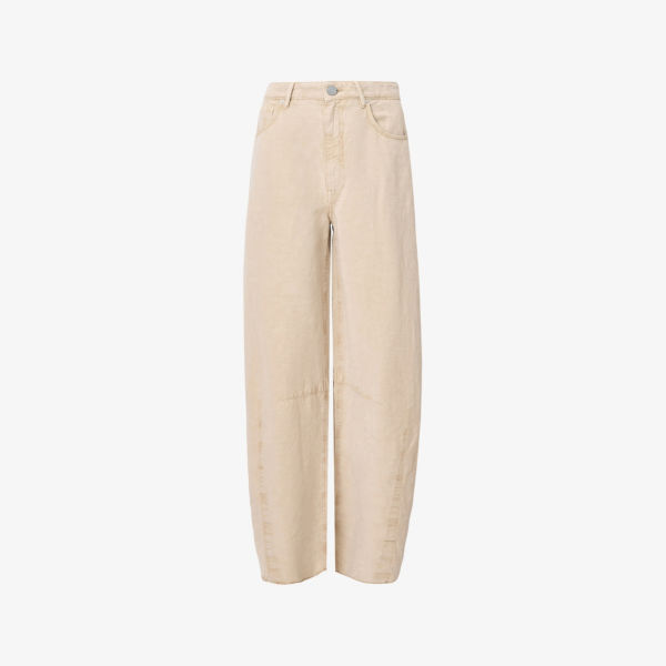 

Брюки Allsaints Jett с расклешенными штанинами из смесового льна, коричневый
