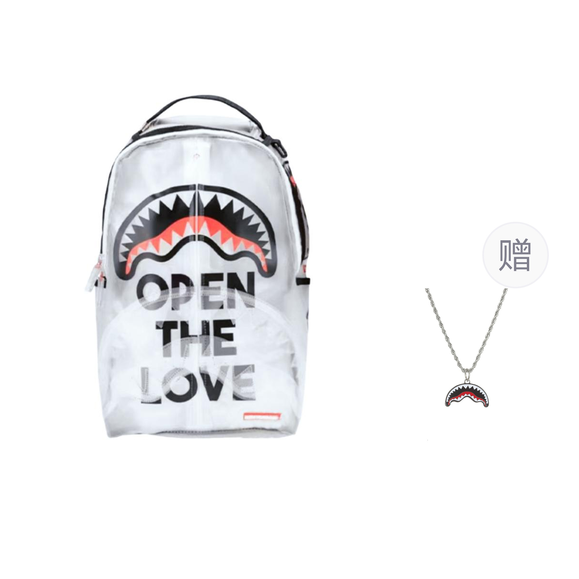 

Рюкзак из ТПУ, обычный, унисекс, прозрачный SPRAYGROUND, Transparent (Comes with Necklace)