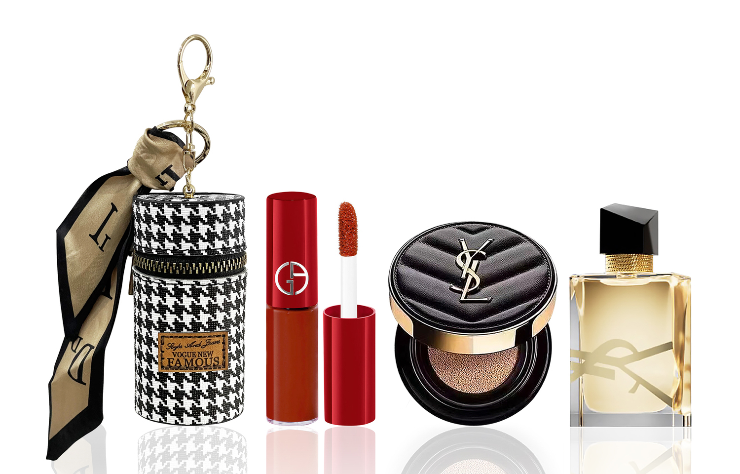 Набор косметики Giorgio Armani: жидкая помада 206 Lip Stain 1,5 мл + Black Cushion 5 г + парфюмерная вода Yves Saint Laurent Libre 7,5 мл — фото 3