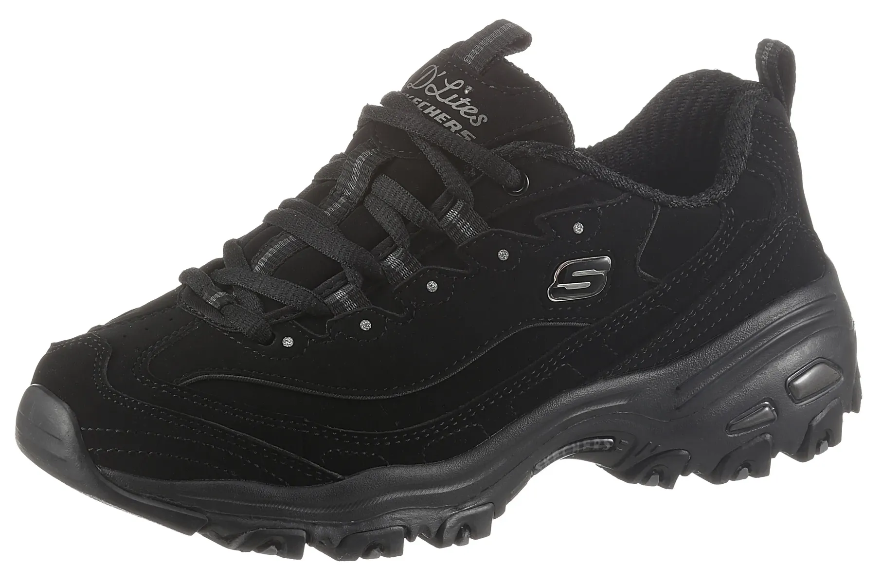 Кроссовки Skechers "D'LITES PLAY ON", с пеной с эффектом памяти с воздушным охлаждением, повседневная обувь, полуботинки, туфли на шнуровке, черный